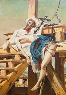 Imagem retratando o corpo esquartejado de Tiradentes. Imagem retratando o corpo esquartejado de Tiradentes.