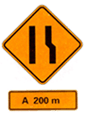 Placas de Sinalização de Obras Estreitamento de Pista à Direita