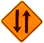 Placas de Sinalização de Obras Mão Dupla Adiante