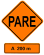 Placas de Sinalização de Obras Parada Obrigatória à Frente