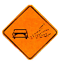 Placas de Sinalização de Obras Projeção de Cascalho