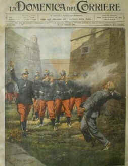 Execução de de Francisco Ferrer i Guardia na prisão de Montjuich.